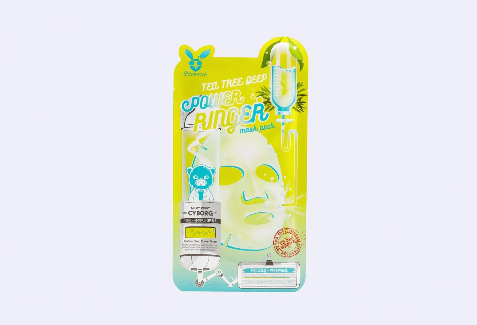 Тканевая маска для лица ELIZAVECCA TEA TREE DEEP POWER RINGER MASK PACK