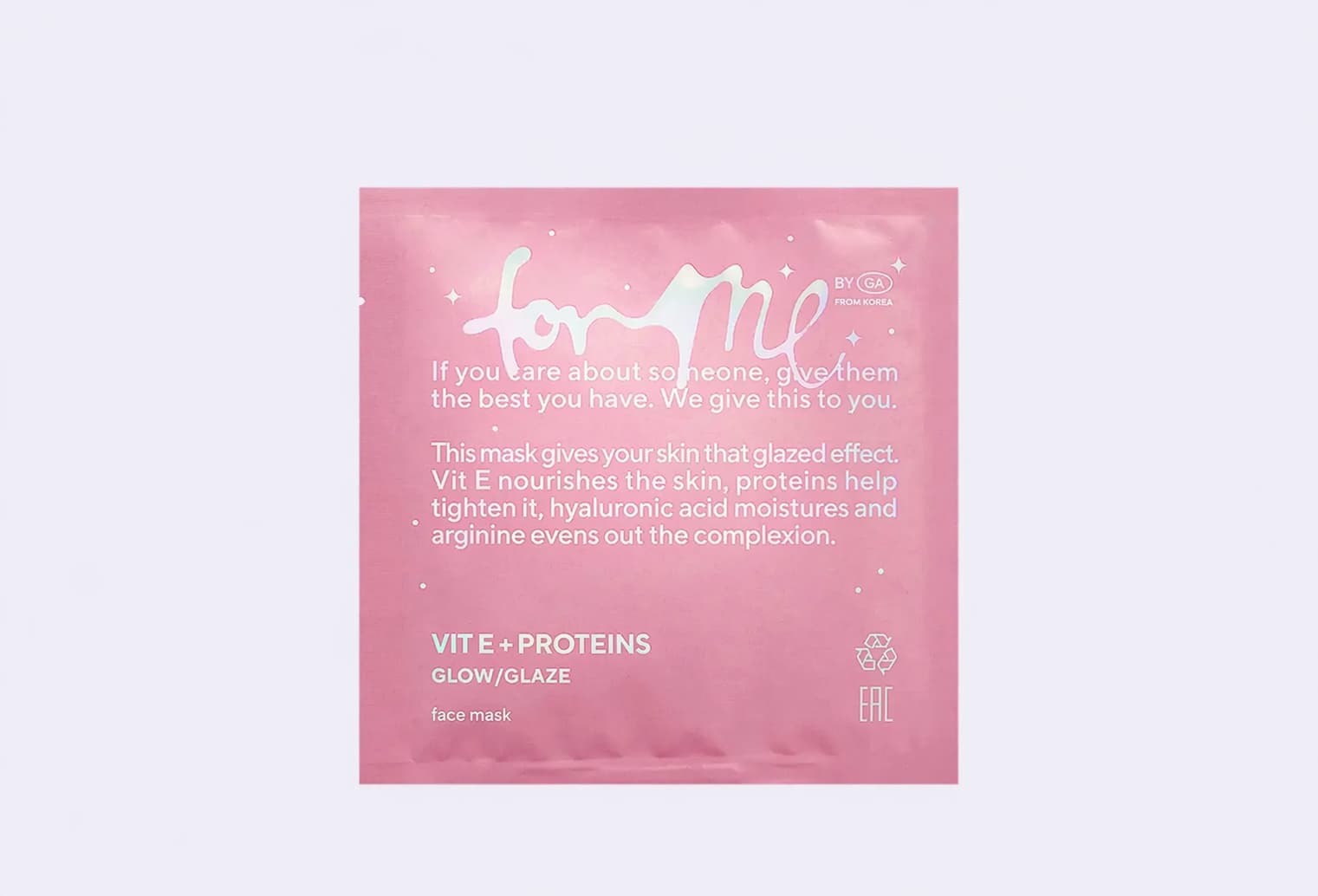 Тканевая маска FOR ME BY GOLD APPLE Vit e+proteins