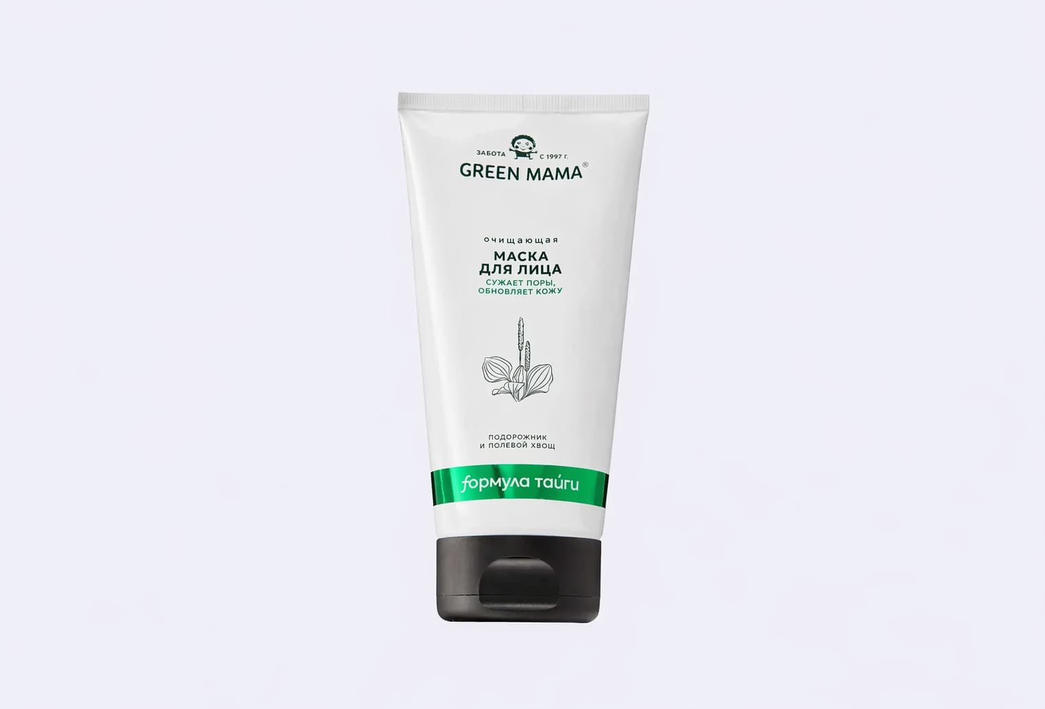 Очищающая маска для лица GREEN MAMA Подорожник и Полевой хвощ