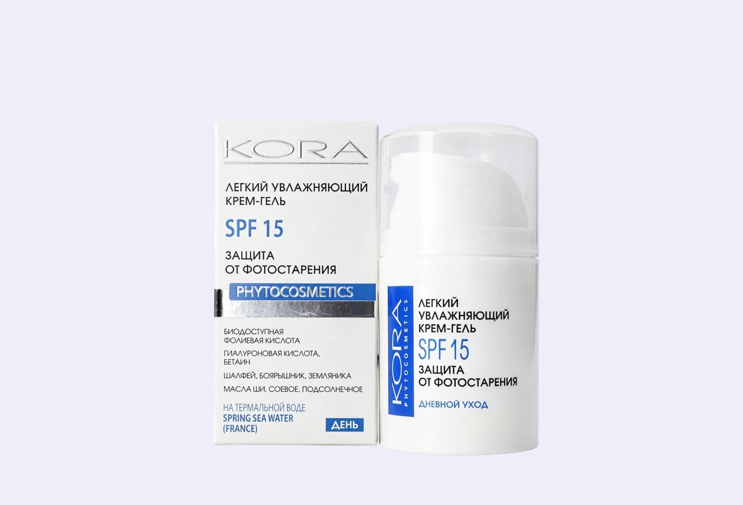 Легкий крем-гель для лица SPF-15 KORA Увлажняющий